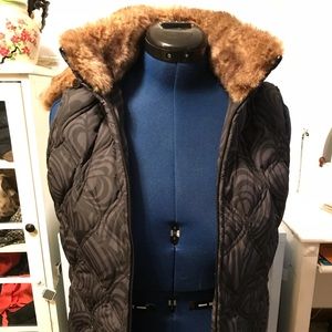 Eddie Bauer black n gray down vest with hood